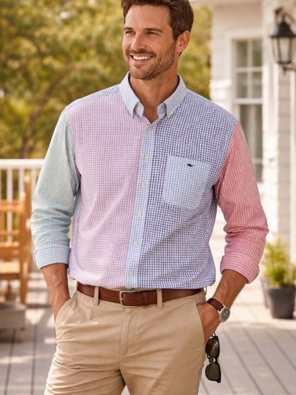 VINEYARD VINES | Men's | Slim Fit Tucker Shirt in Colorblock Gingham | Size XXL